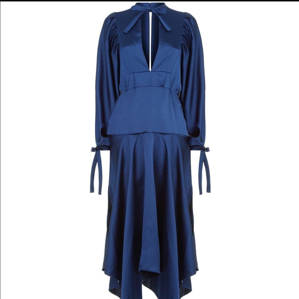 Self Portrait Satin Asymmetric dress NEW